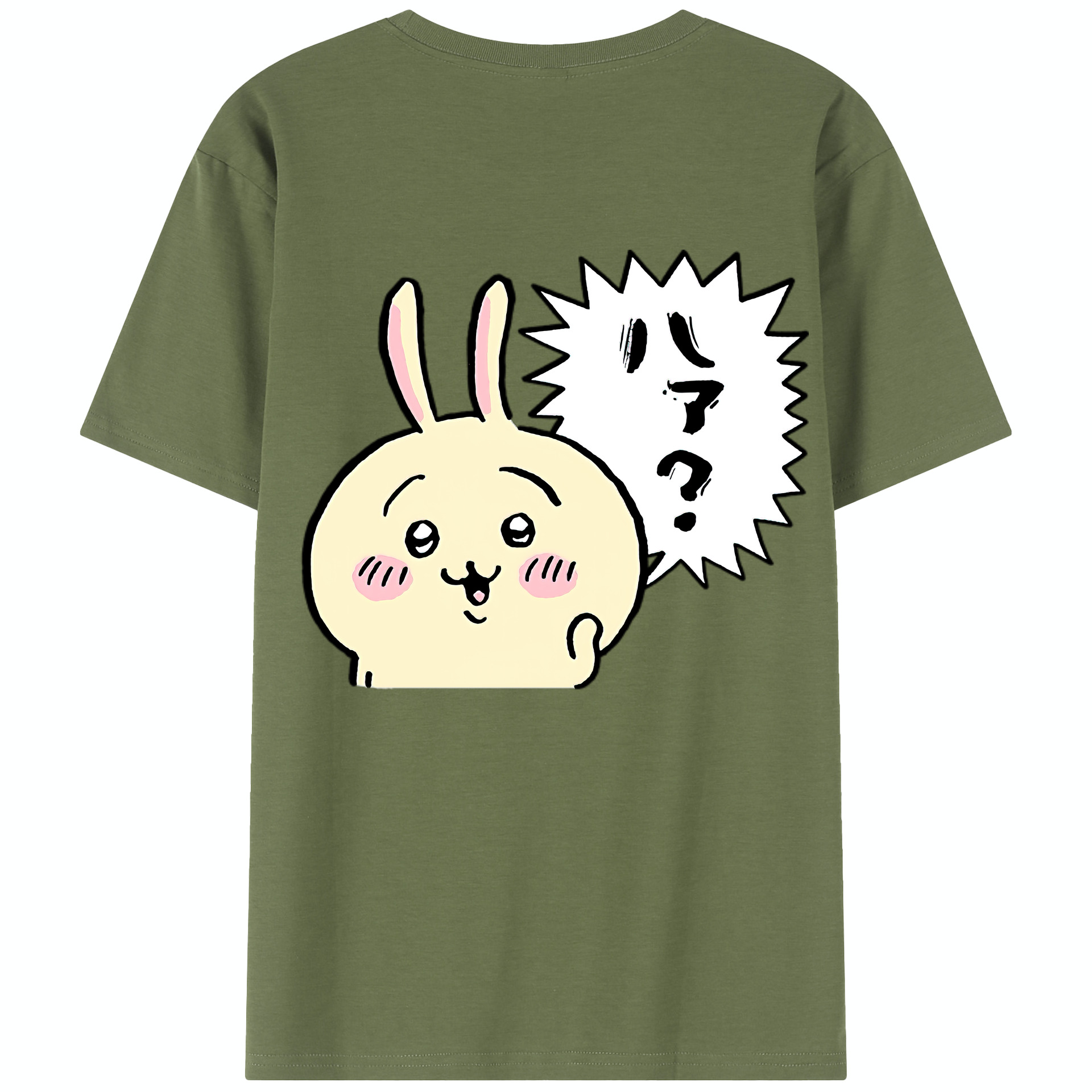 （画像用） ちいかわ うさぎ Chii-kawa usagi 綿100％半袖Tシャツ（背面プリント）
